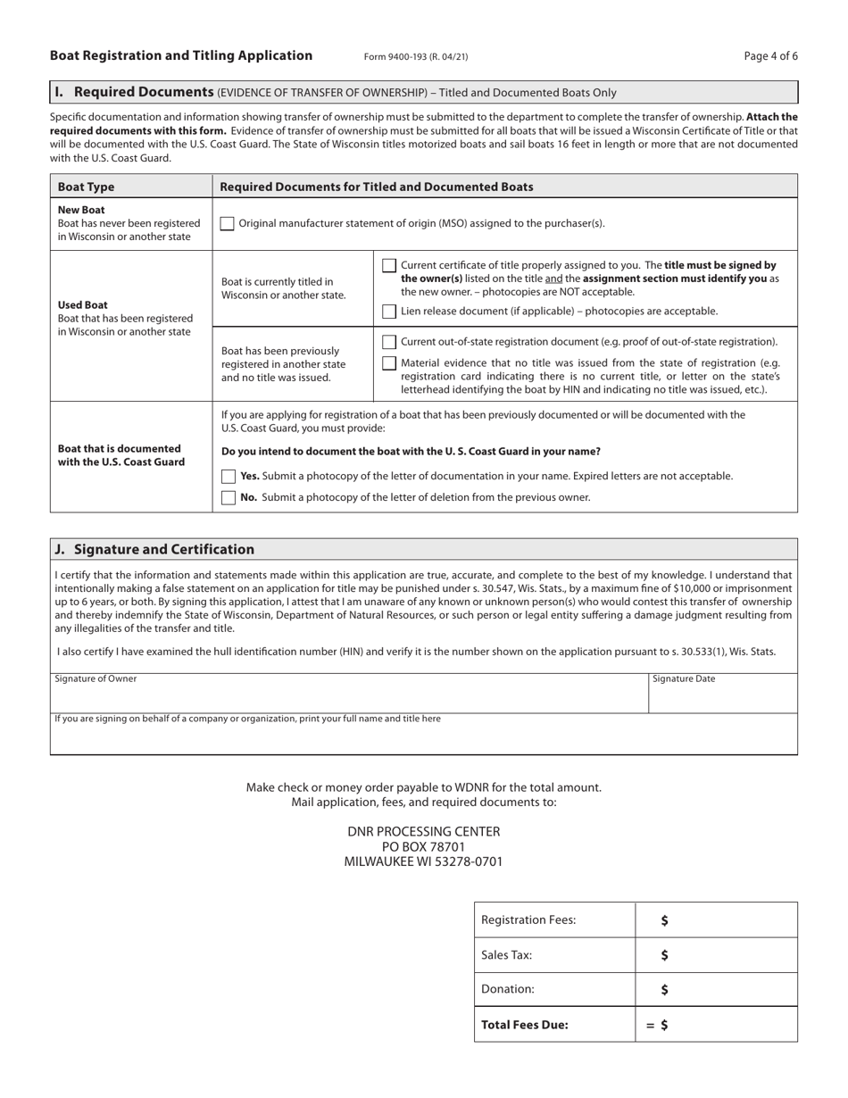 Wi Boat Registration And Titling Application