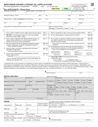Form MV3001 Wisconsin Driver License (Dl) Application - Wisconsin, Page 3