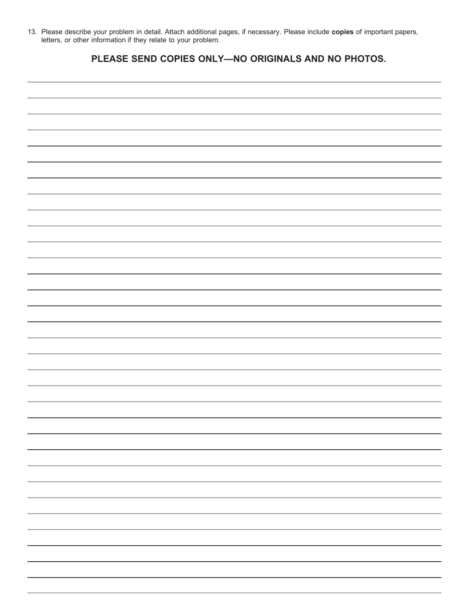Form OCI51-005 Insurance Complaint Form - Wisconsin, Page 2