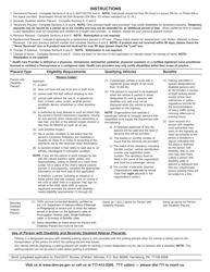Form MV-145A Person With Disability Parking Placard Application - Pennsylvania, Page 2