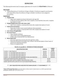 Vessel Registration Application - Delaware, Page 2