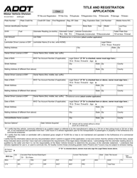 Form 96-0236 &quot;Title and Registration Application&quot; - Arizona