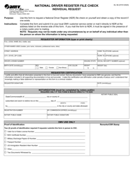 Form DL56 National Driver Register File Check - Individual Request - Virginia