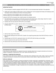 Form VSA22 Application for Assigned Vehicle Identification Number - Virginia, Page 2