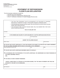Form DR2393 Statement of Repossession - Colorado, Page 2