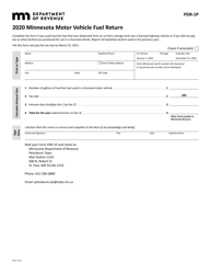 Document preview: Form PDR-1P Minnesota Motor Vehicle Fuel Return - Minnesota