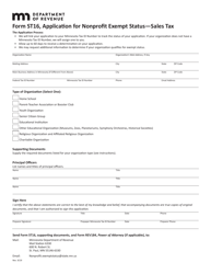 Form ST16 &quot;Application for Nonprofit Exempt Status - Sales Tax&quot; - Minnesota