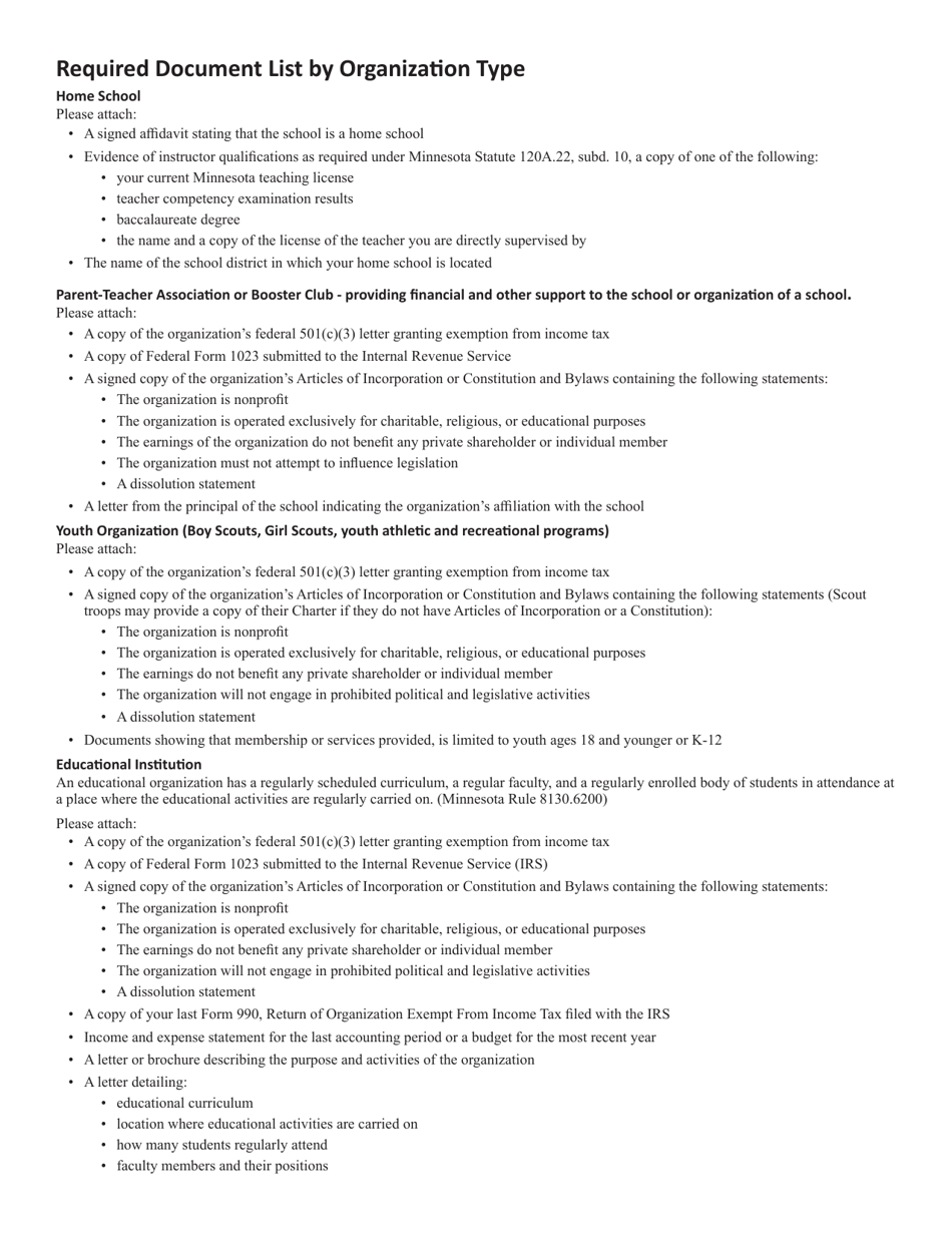 Form ST16 Application for Nonprofit Exempt Status - Sales Tax - Minnesota, Page 3