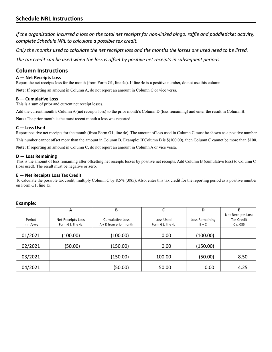 Schedule NRL Net Receipts Loss - Minnesota, Page 2
