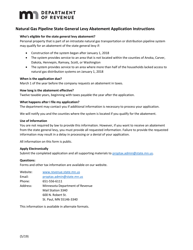 Natural Gas Pipeline State General Levy Abatement Application - Minnesota, Page 2