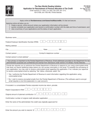 Form DR-336100 The New Worlds Reading Initiative Application for Rescindment of Previous Allocation of Tax Credit - Florida
