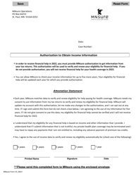 Form C5 &quot;Authorization to Obtain Income Information&quot; - Minnesota