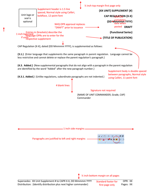 Instructions for Supplement Template Download Pdf