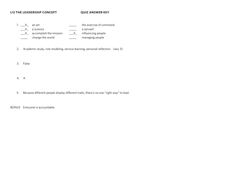 The Leadership Concept Quiz &amp; Key, Page 2