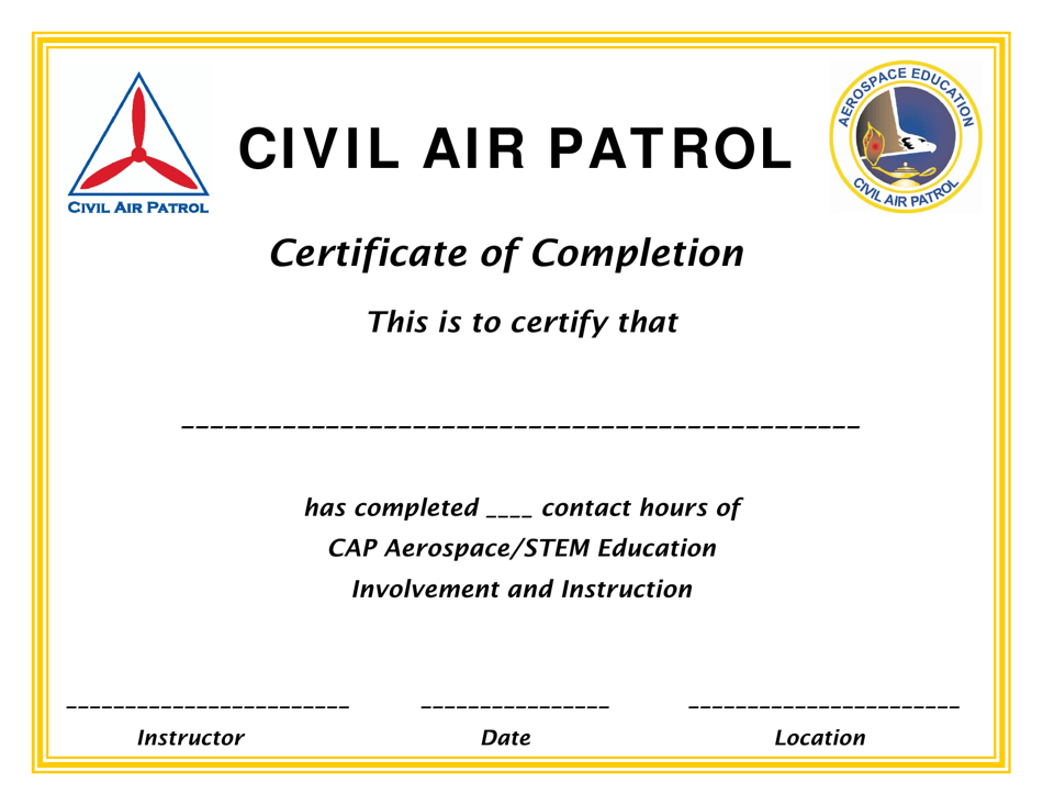 Certificate of Completion - CAP Aerospace / Stem Education, Page 1