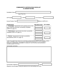 Document preview: Commander's Certification Checklist for Senior Rating
