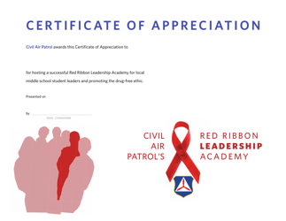Document preview: Certificate of Appreciation - Red Ribbon Leadership Academy