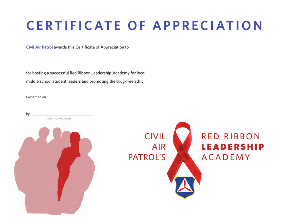 Certificate of Appreciation - Red Ribbon Leadership Academy, Page 1