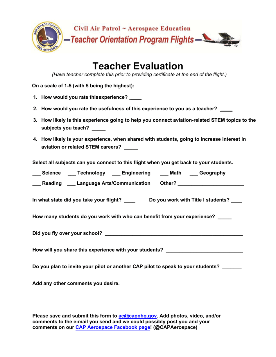 Teacher Evaluation, Page 1