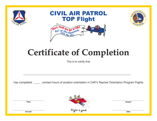Document preview: Certificate of Completion