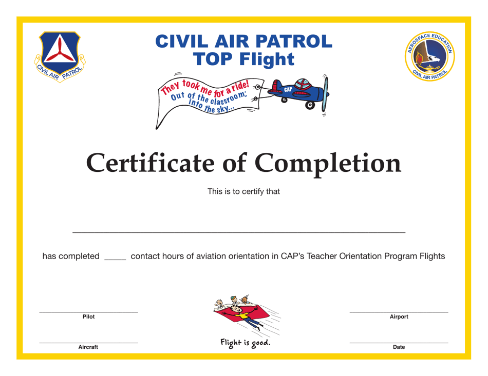 Certificate of Completion, Page 1