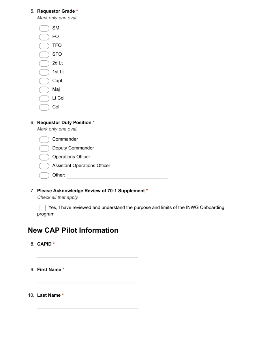 Request for Inwg Pilot Onboarding, Page 2