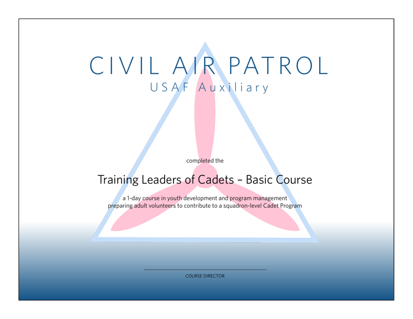 Graduation Certificate - Training Leaders of Cadets - Basic Course Download Pdf
