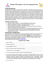 National Ace Student of the Year Nomination Form, Page 2