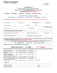 Form IG/BSU-002 &quot;Request for Clearinghouse Screening for Provider Employment&quot; - Florida