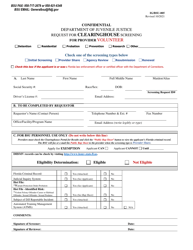 Form IG/BSU-005 &quot;Request for Clearinghouse Screening for Provider Volunteer&quot; - Florida