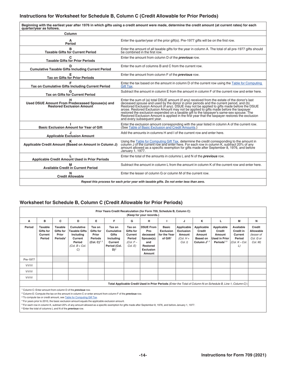 Instructions for IRS Form 709 United States Gift (And Generation-Skipping Transfer) Tax Return, Page 14