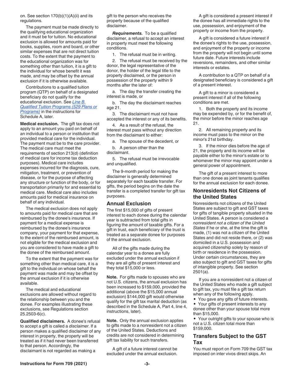 Instructions for IRS Form 709 United States Gift (And Generation-Skipping Transfer) Tax Return, Page 3