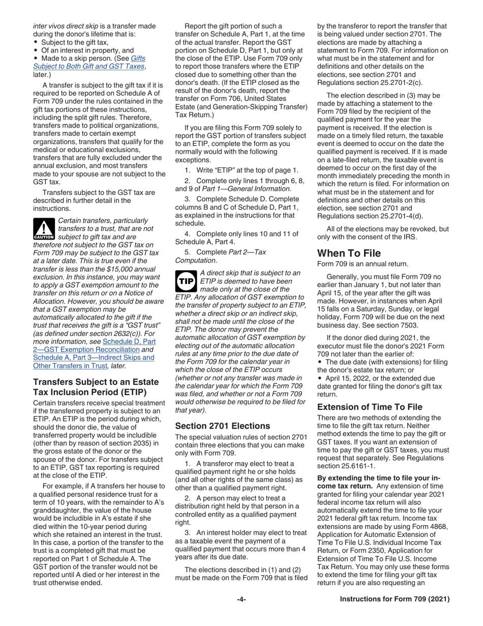 Instructions for IRS Form 709 United States Gift (And Generation-Skipping Transfer) Tax Return, Page 4
