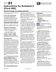 Instructions for IRS Form 990 Schedule C Political Campaign and Lobbying Activities