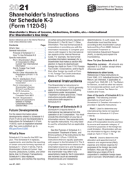 Document preview: Instructions for IRS Form 1120-S Schedule K-3 Shareholder's Share of Income, Deductions, Credits, Etc. - International