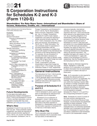 Document preview: Instructions for IRS Form 1120-S Schedule K-2, K-3