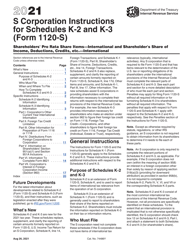 Instructions for IRS Form 1120-S Schedule K-2, K-3