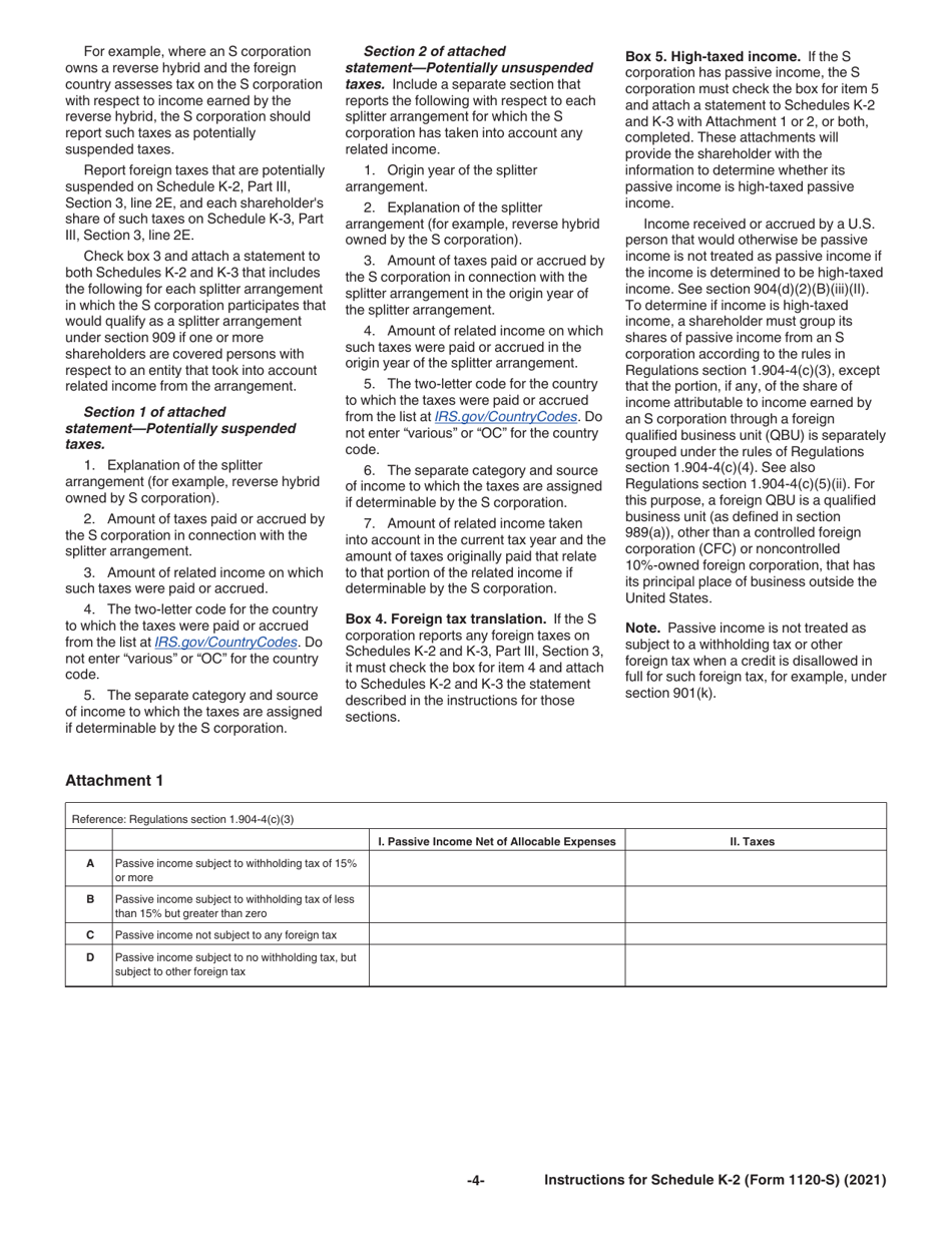 Instructions for IRS Form 1120-S Schedule K-2, K-3, Page 4