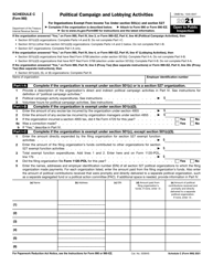 IRS Form 990 Schedule C Political Campaign and Lobbying Activities