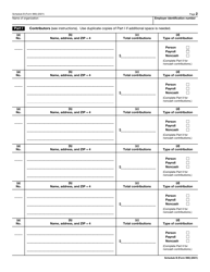 IRS Form 990 Schedule B Schedule of Contributors, Page 2