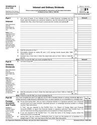 IRS Form 1040 Schedule B &quot;Interest and Ordinary Dividends&quot;, 2021