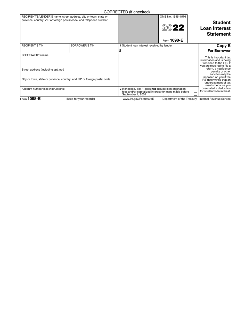 IRS Form 1098-E Student Loan Interest Statement, Page 3