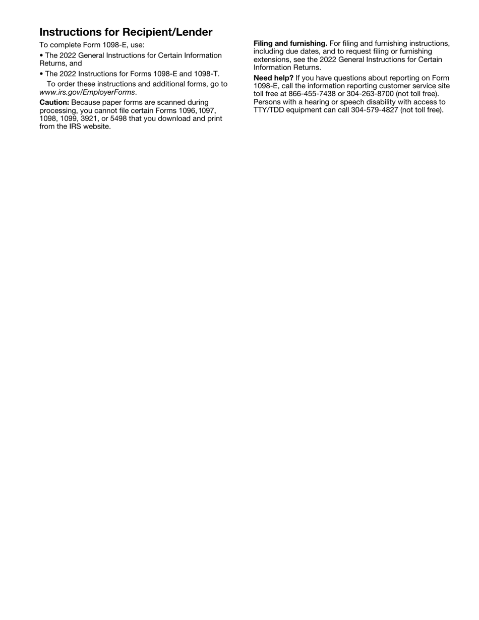 IRS Form 1098-E Student Loan Interest Statement, Page 6