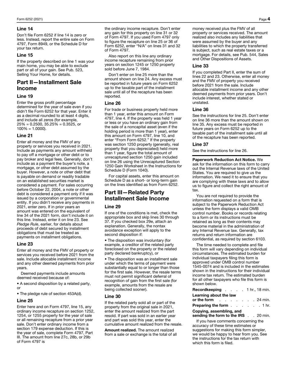 IRS Form 6252 Installment Sale Income, Page 4