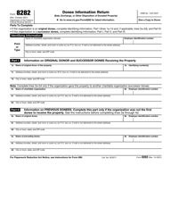 IRS Form 8282 Donee Information Return (Sale, Exchange or Other Disposition of Donated Property)