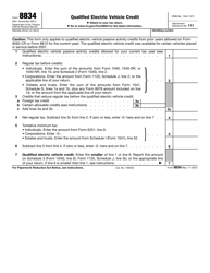 IRS Form 8834 Qualified Electric Vehicle Credit