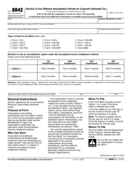 IRS Form 8842 Election to Use Different Annualization Periods for Corporation Estimated Tax