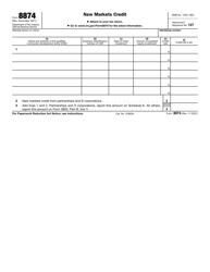 Document preview: IRS Form 8874 New Markets Credit