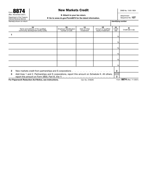 IRS Form 8874  Printable Pdf