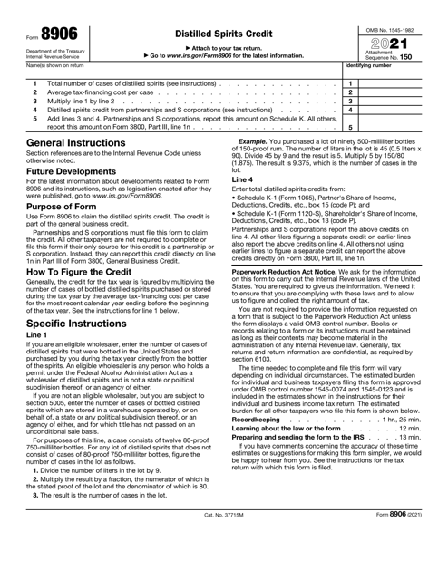 IRS Form 8906 2021 Printable Pdf